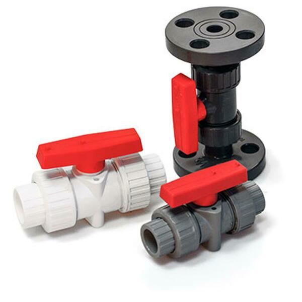 American Valve P200F 4 4 in. PVC Ball Valve with Flanged Ends Schedule 80 P200F 4&quot;